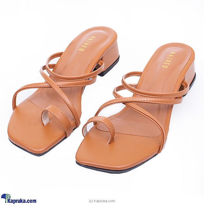 Paired | Tan Crisscross Strap Block Hee Online price in Sri Lanka | At  Kapruka