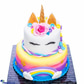 Rainbow Unicorn Ribbon Cake