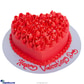 Divine Valentine Red Heart With Flower Deco Cake