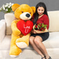 Hug Me Tight Giant Plush Teddy Bear With 12 Red Rose Bouquet