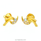 Swarnamahal 22kt Yellow Gold Ear Stud With Swarovski Zirconia- ES1024