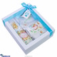 New Born Baby Boy Hampers - New Born Gift Hamper - Fabric Hand Painted Bunny Theme Cot Sheet, Pillow Cases And Bath Towel