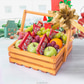 Fruits And Chocolate Delights In A Wooden Tray Treat