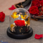 Preserved Rose In A Glass Dome Romantic Eternal Flowers With Night Light Decor - Gifts For Valentines Real Touch