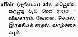 Kapruka Dictionary Meaning Of English Word Affair