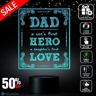 Dad A Son`s First Hero, Dad lamp, Father.. Online at Kapruka | Product# 235702_PID