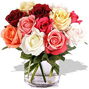 One Dozen Assorted Roses - Kapruka Product intGift00191