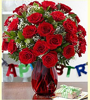 Two Dozen Long Stemmed Red Birthday Roses - Kapruka Product intGift00283