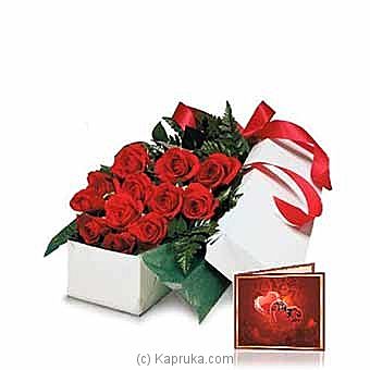 One Dozen Gift Boxed Red Roses - Kapruka Product intGift00629
