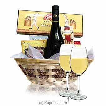 White Wine & Cheese Basket - Kapruka Product intGift00630