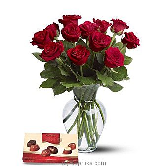 Dozen Red Roses & Chocolates - Kapruka Product intGift00689