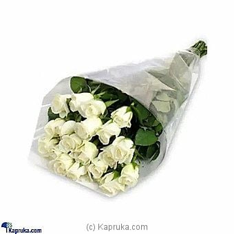 20 White Roses Bunch - Kapruka Product intGift00781