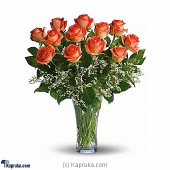 12 Long Stemmed Orange Roses - Kapruka Product intGift00885