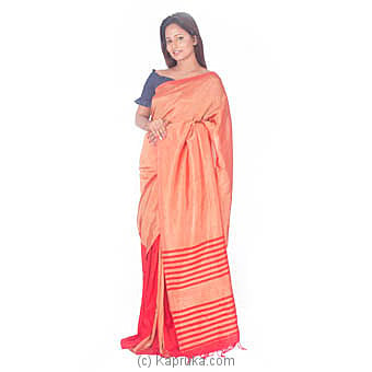 Red embroidered silk blend saree with blouse - DesiButik - 3092849